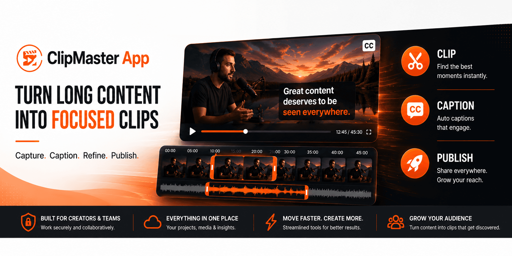 ClipMasterApp — turn long-form video into focused, platform-ready clips